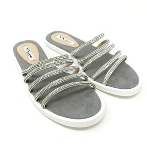 NINA Sabrina Sandal Slides Silver Size 8M